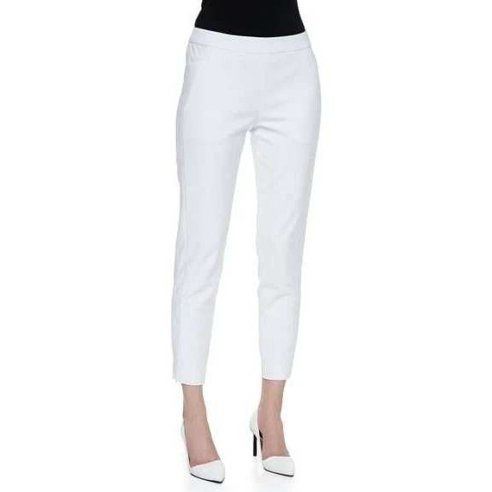 Magaschoni White Trousers Women's Professional‎ Slim Fit Ankle Pants